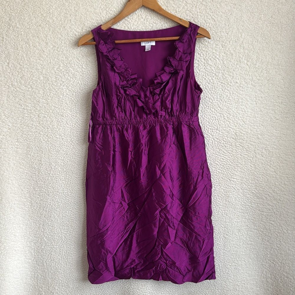 LOFT Sleeveless Purple Shift Dress